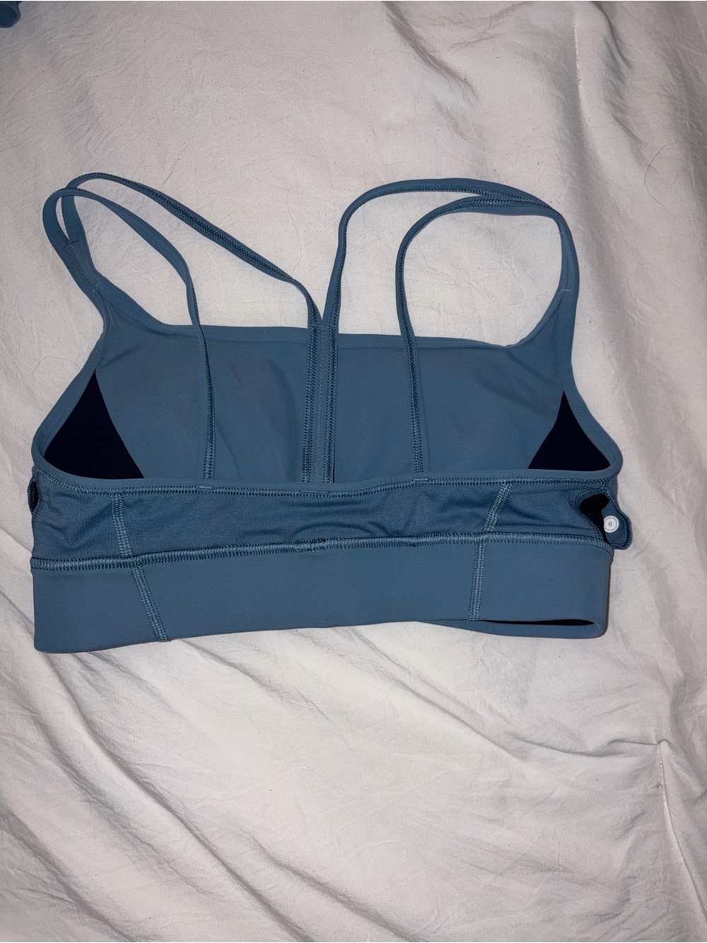 lululemon two-tone light blue and navy strappy sports bra - Picture 3 of 5